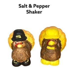 Thanksgiving salt and pepper shaker- home styles by Hermitage Pottery